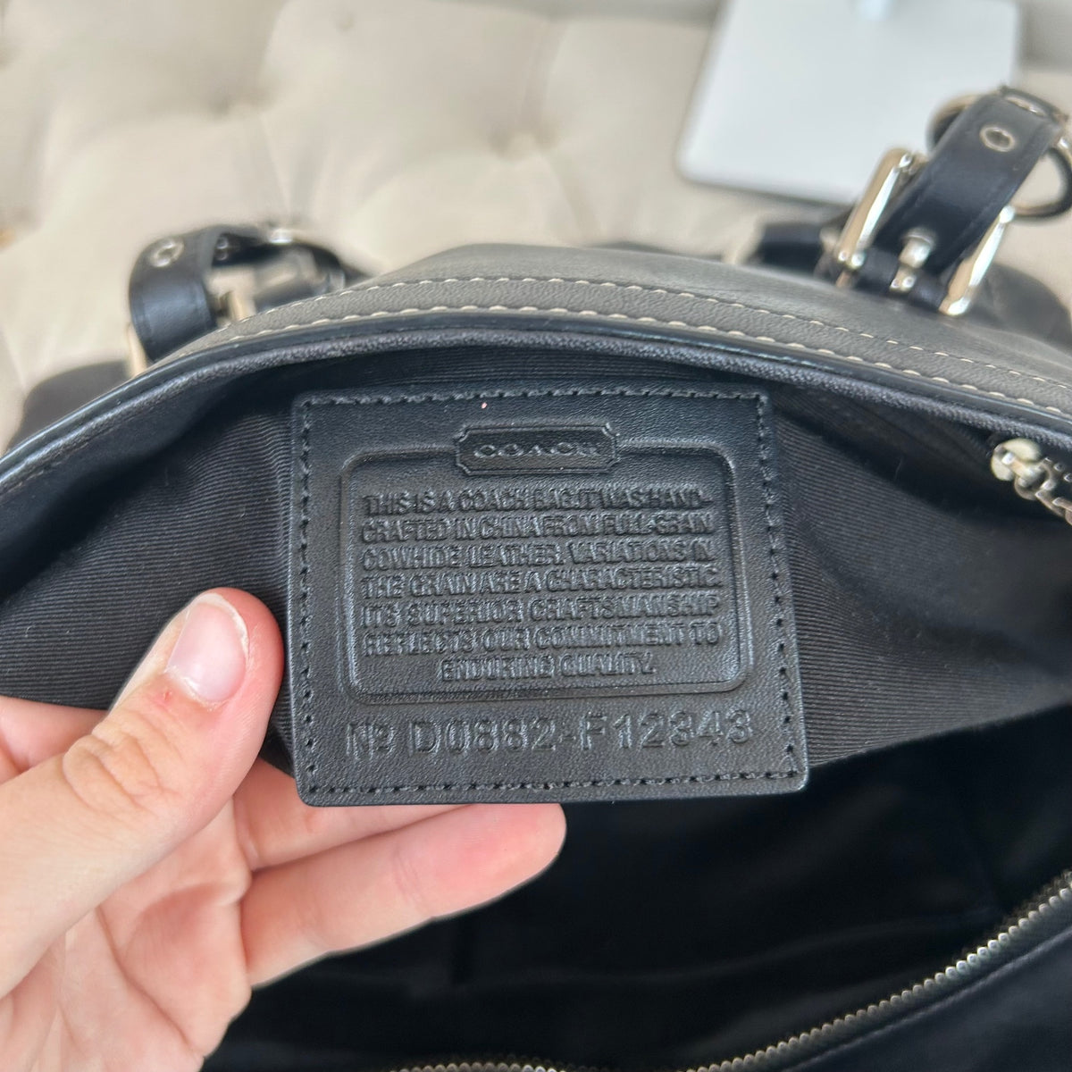 Coach Black Leather East-West Shoulder Bag D0882-F12343