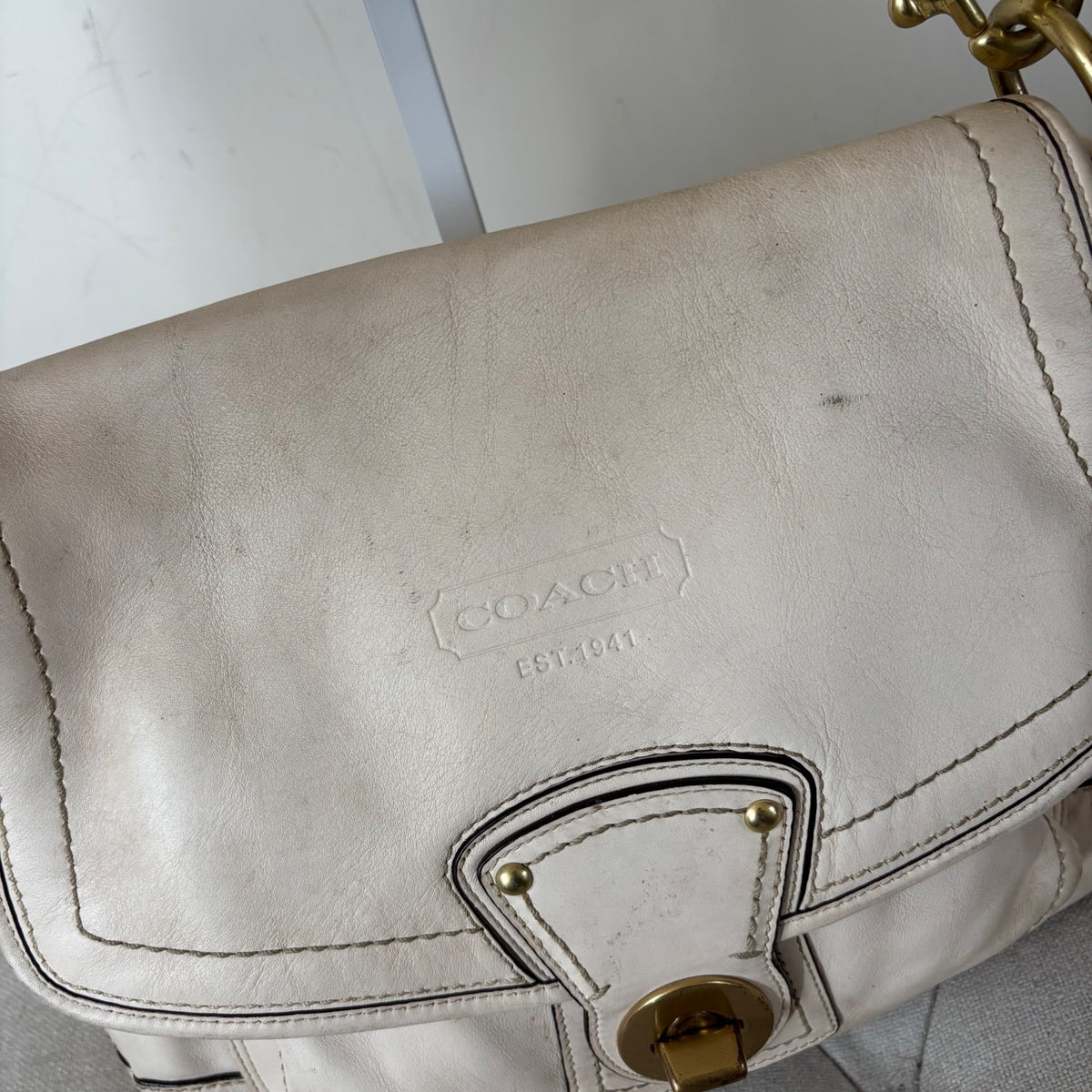 Coach Legacy 'Ali' Bone White Leather Shoulder Bag A0982-F12854