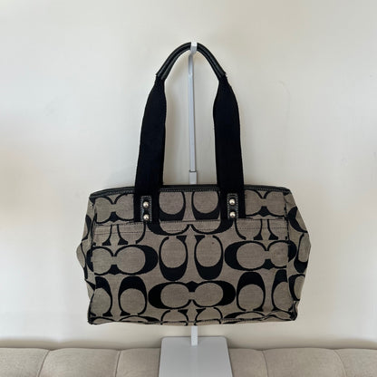 Coach Black Signature Monogram Shoulder Bag D1193-F14878
