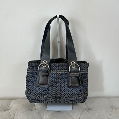 Coach Blue Monogram Tote Soho Shoulder Bag E0885-F12310