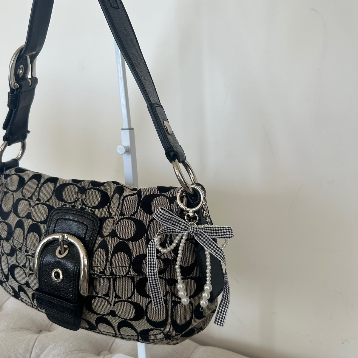Coach Black Monogram Soho Buckle Shoulder Bag K0867-F13113