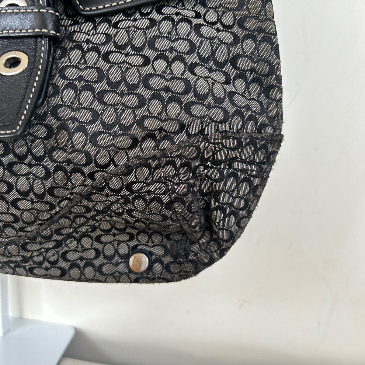 Coach Black Monogram Soho Satchel Shoulder Bag E0894-F12312