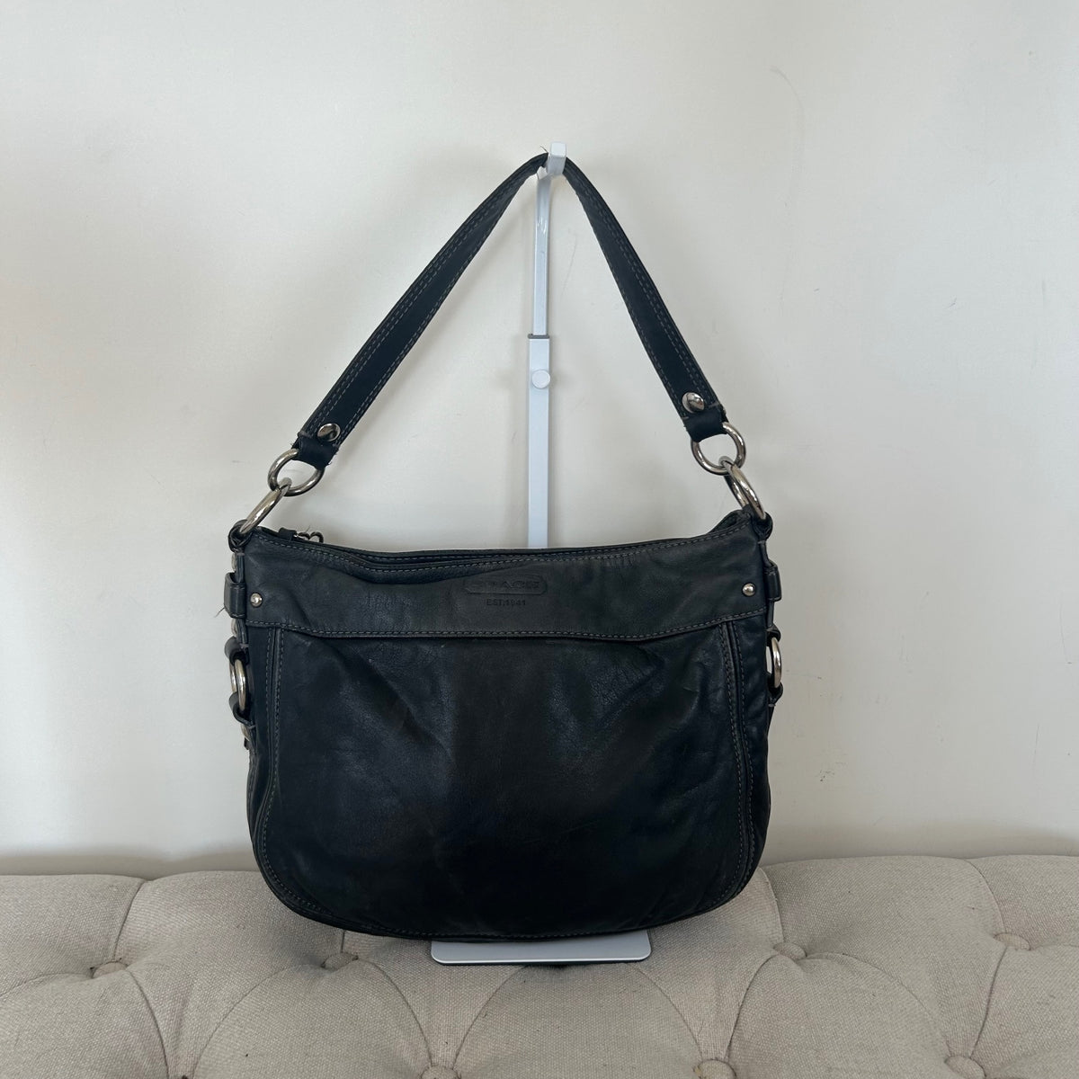 Coach Black Leather Zoe Shoulder Bag A1020-F14797