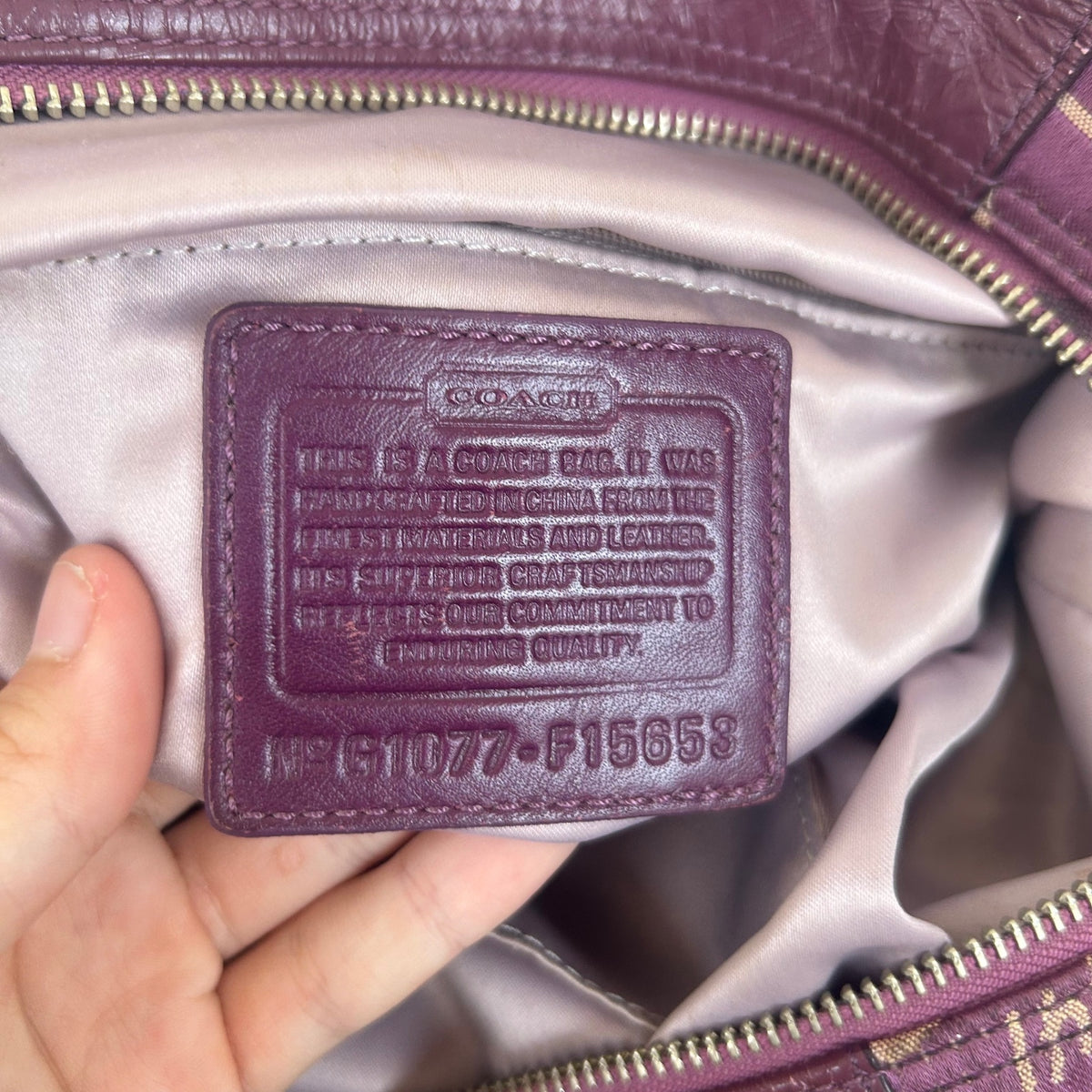 Coach Ashley Purple Horse & Carriage Shoulder Bag G1077-F15653