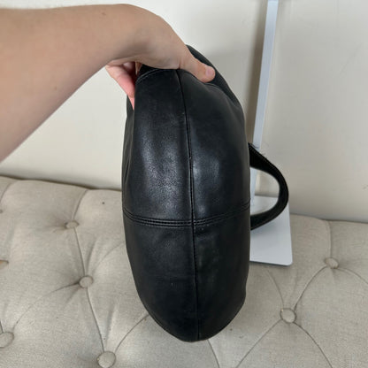 Coach Black Leather Half Moon Shoulder Bag J0917-F13730
