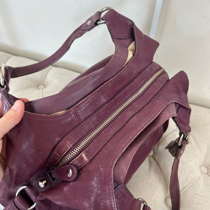 Coach Purple Leather 3 Compartment Shoulder Bag D1082-14313