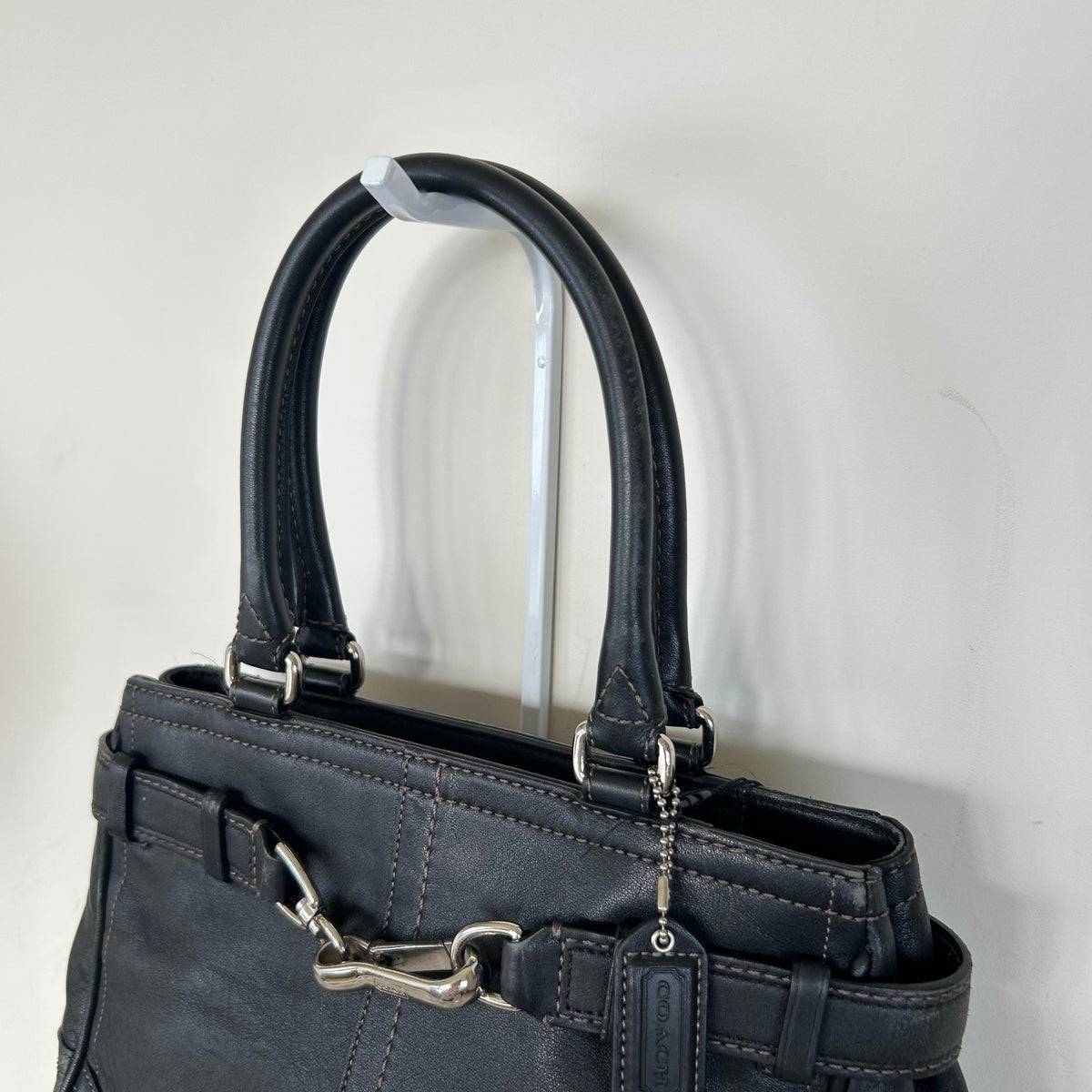 Coach Black Leather Hampton Handbag E0793-F11199