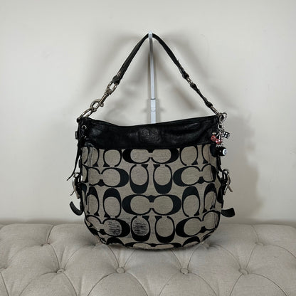 Coach Large Black Monogram Zoe Shoulder Bag K0982-F12674