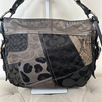 Coach Grey Patchwork Zoe Hobo Slouchy Shoulder Bag H0873-12901