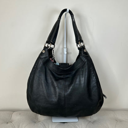Coach Black Leather 3 Compartment Shoulder Bag Silver Buckle D1069-F15075