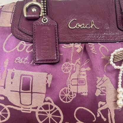 Coach Ashley Purple Horse & Carriage Shoulder Bag G1077-F15653