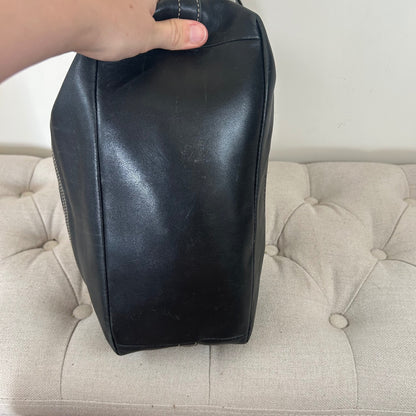 Coach Black Monogram & Leather Shoulder Bag C063-2156