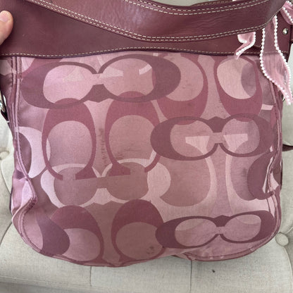 Coach Zoe Pink Purple Signature Monogram Shoulder Bag C1082-F14710