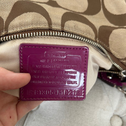 Coach Brown Signature Monogram Pink Stripe Mini Shoulder Bag Y2K B1305-F19218