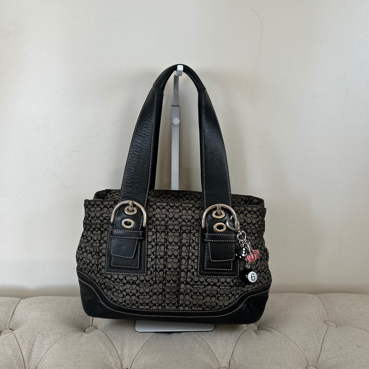 Coach Black Monogram Soho Tote Shoulder Bag M0778-F10927