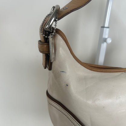 Coach White Leather Signature Mini Hobo Shoulder Bag A04S-4996