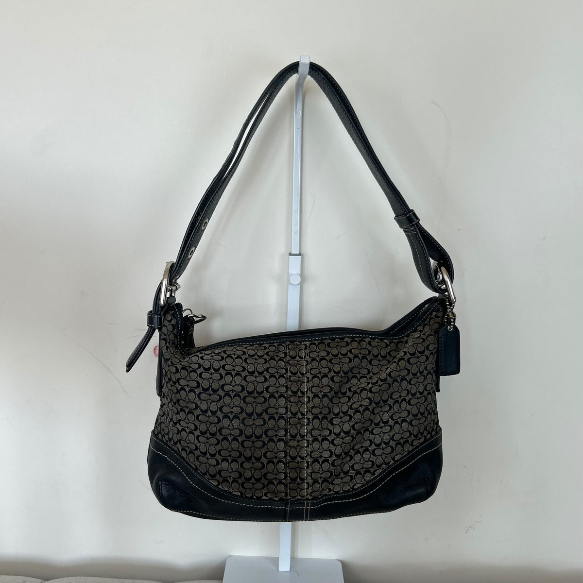 Coach Black Monogram Convertible Shoulder Bag K0726-F10945