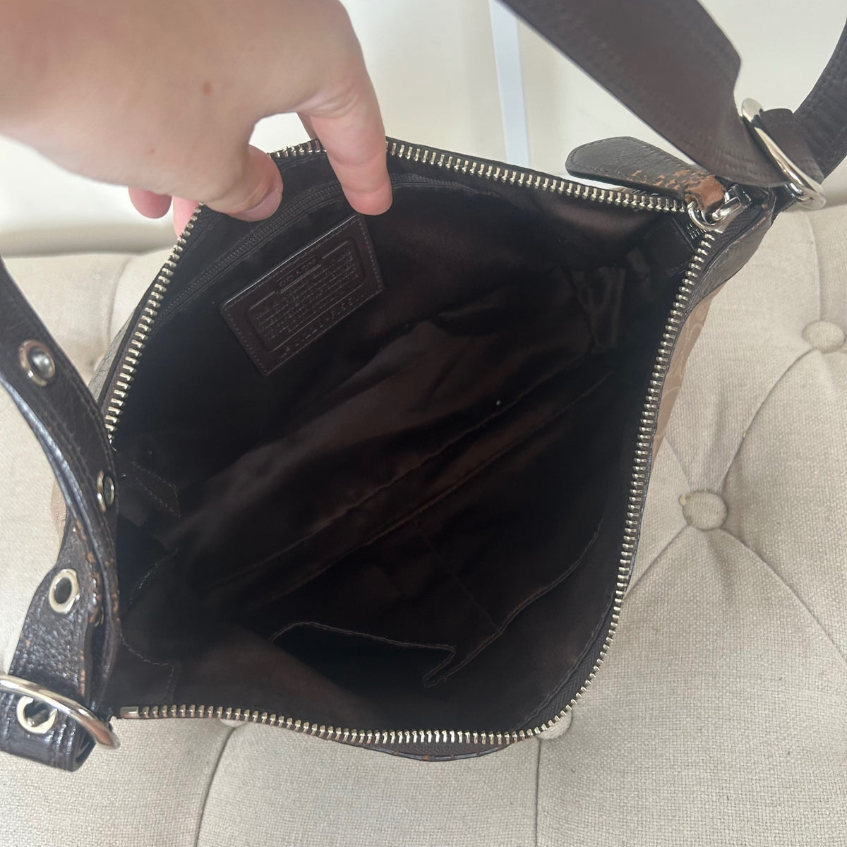 Coach Brown Monogram Crossbody Shoulder Bag C1120-F15511
