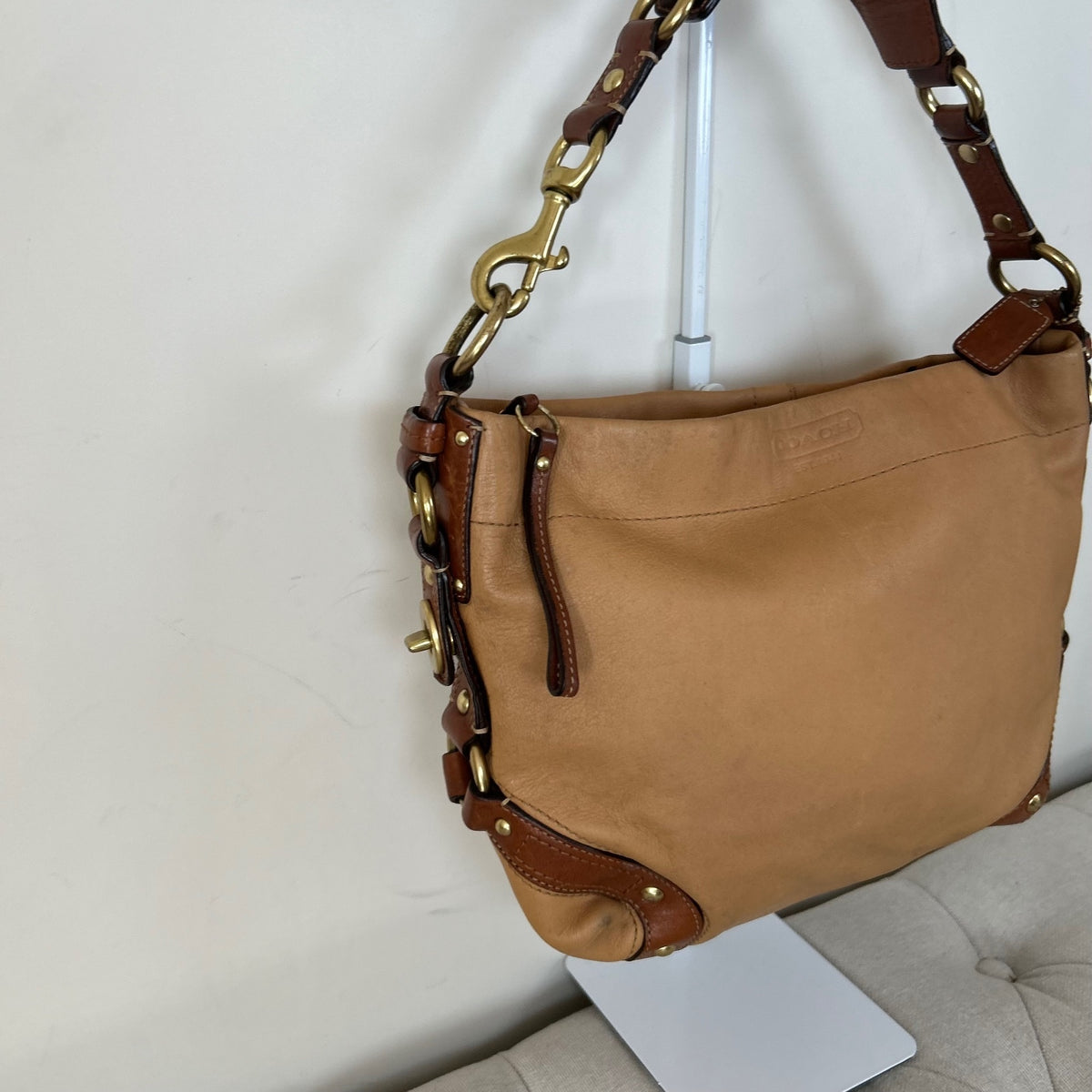 Coach Carly Tan Leather Shoulder Bag D0793-10615