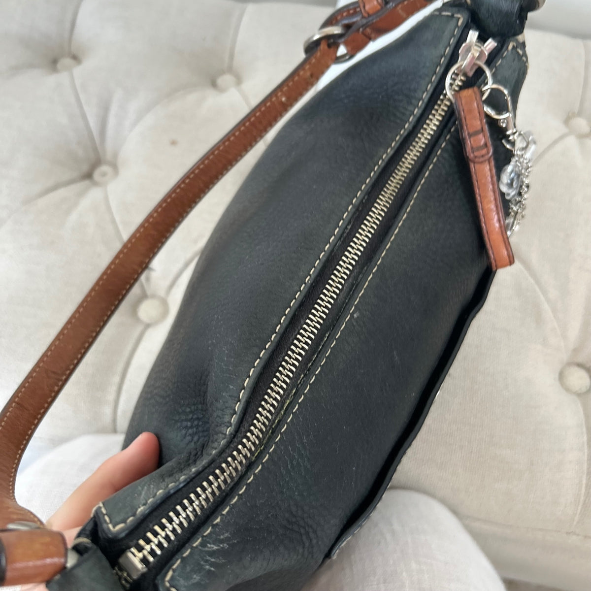 Coach Black Pebbled Leather Medium Mini Shoulder Bag C0782-F10890