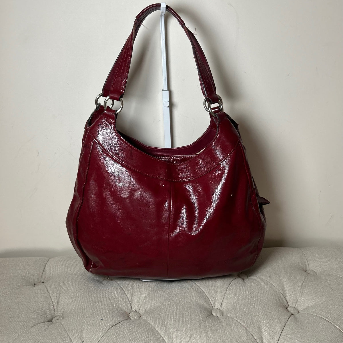 Coach Red Patent Leather 3 Compartment Shoulder Bag H1276-F19708
