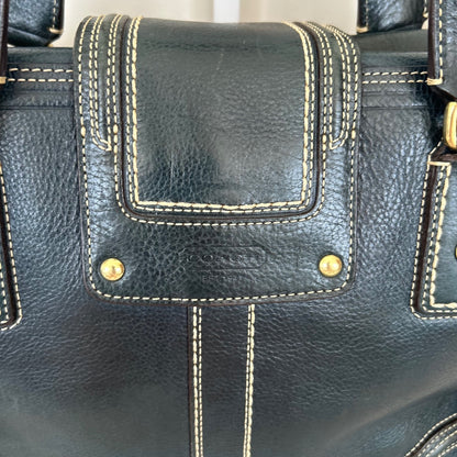 Coach Hamptons Blue Leather Carryall Shoulder Bag L0793-11086