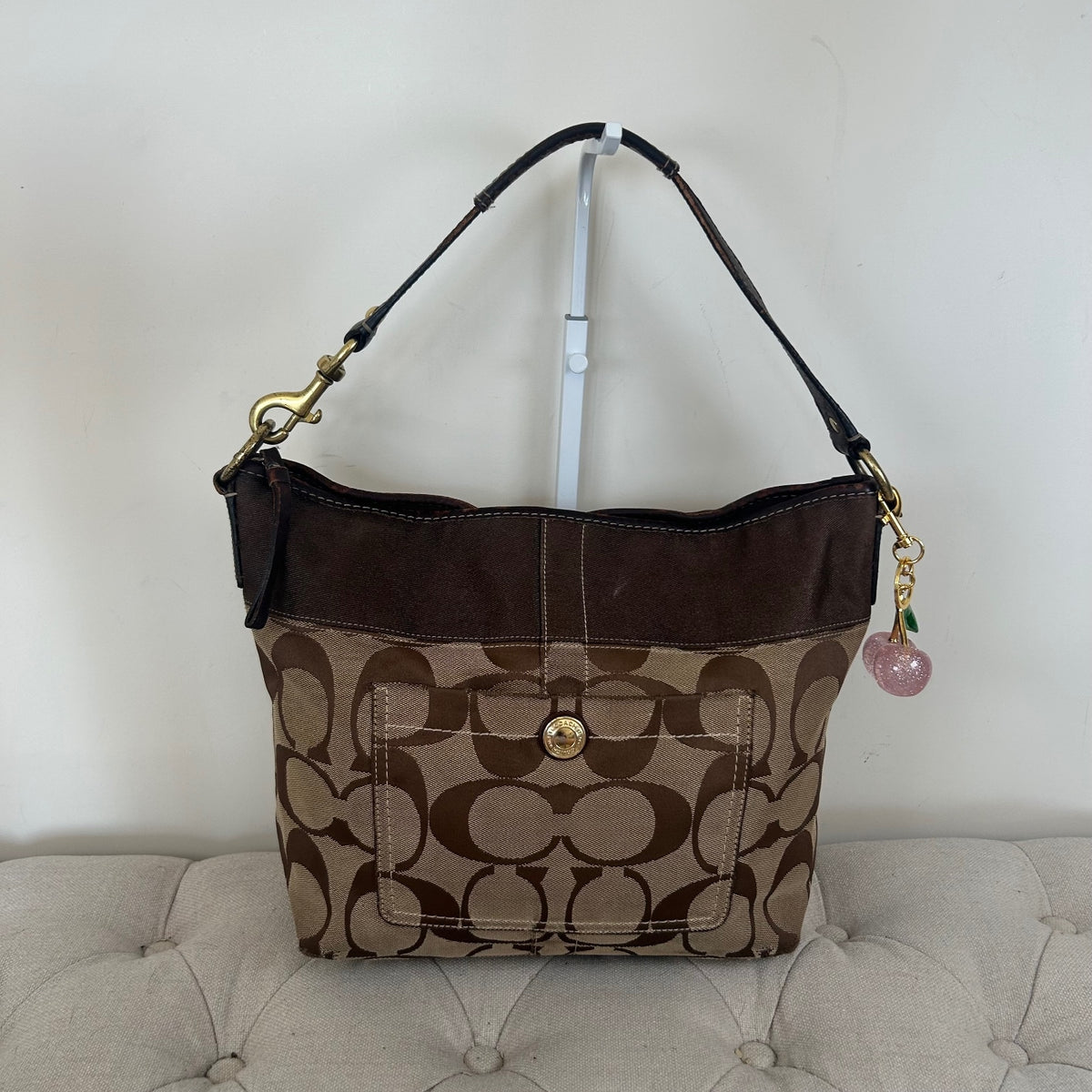 Coach Brown Monogram Hobo Shoulder Bag L0771-11689