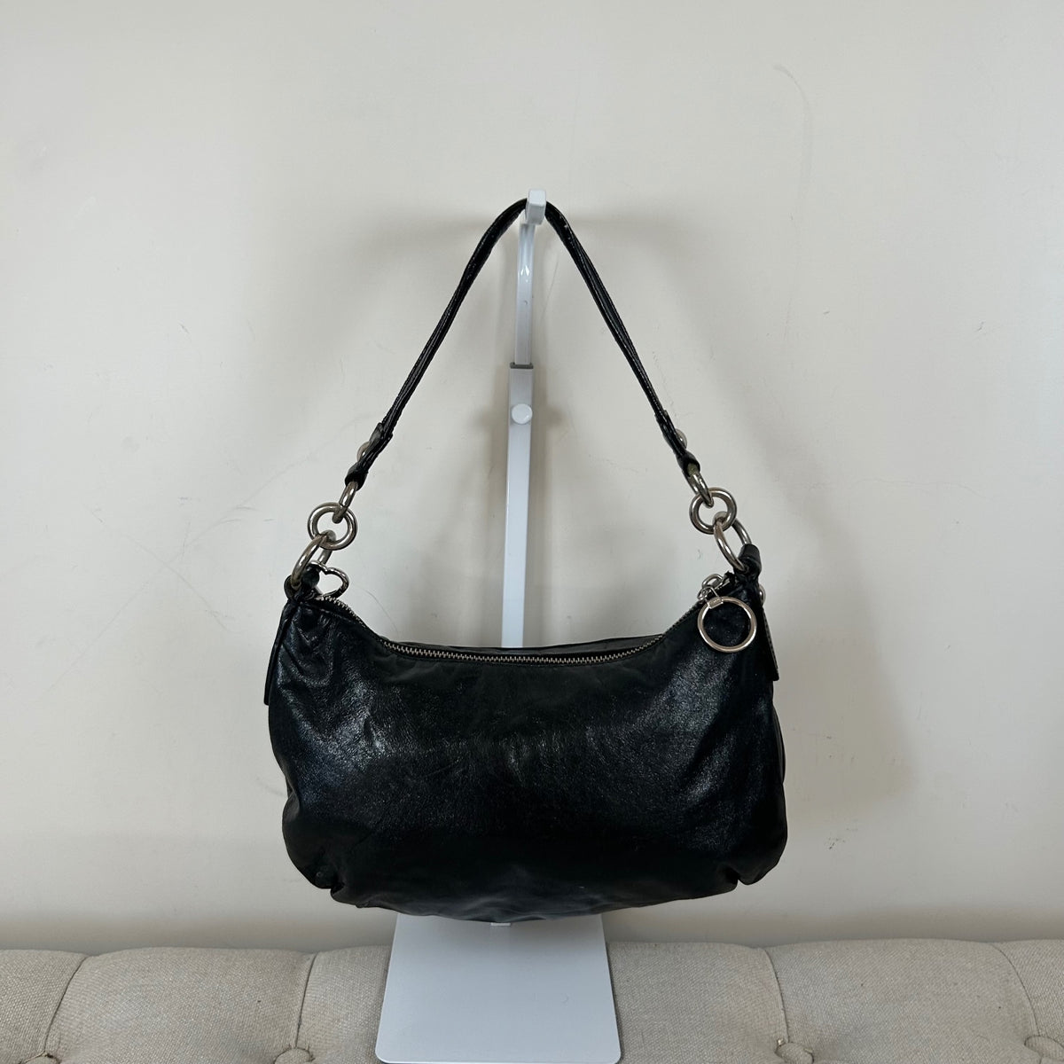 Coach Black Patent Leather Poppy Shoulder Bag M0968-14559