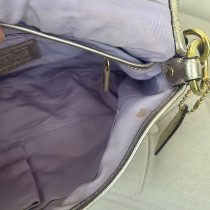 Coach Soho Beige Gold Signature Monogram Shoulder Bag J1160-F17093