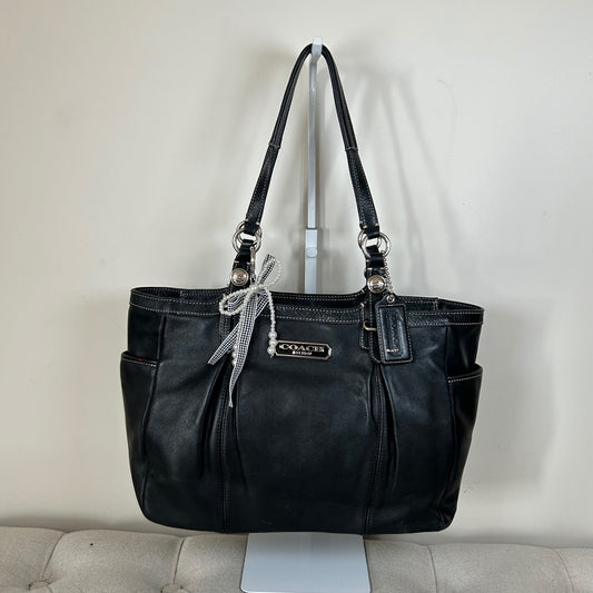 Coach Black Leather East-West Shoulder Bag J1082-F16565