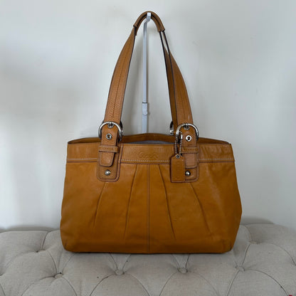 Coach Tan Large Leather Pleated Large Soho Shoulder Bag D1072-F13733