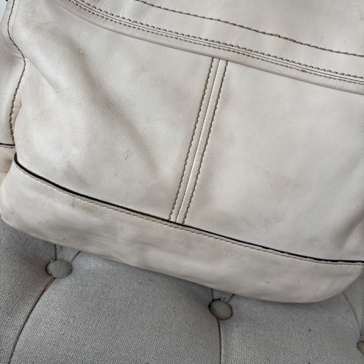 Coach Legacy 'Ali' Bone White Leather Shoulder Bag A0982-F12854