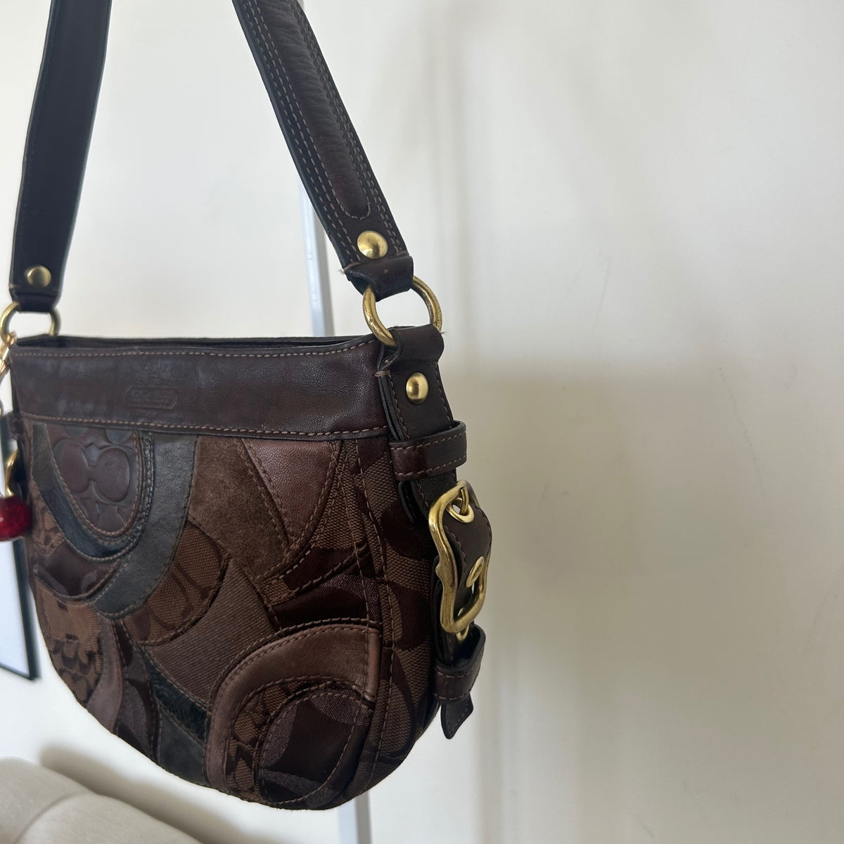 Coach Mosaic Patchwork Brown Shoulder Bag Handbag Purse E0873-41886
