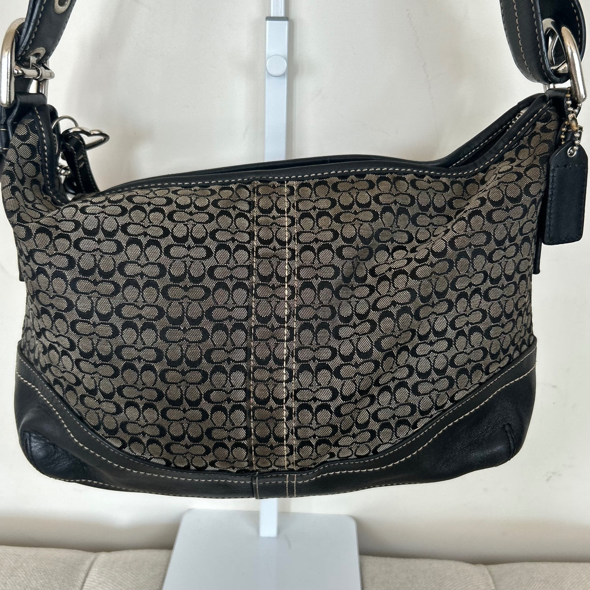 Coach Black Monogram Convertible Shoulder Bag K0726-F10945