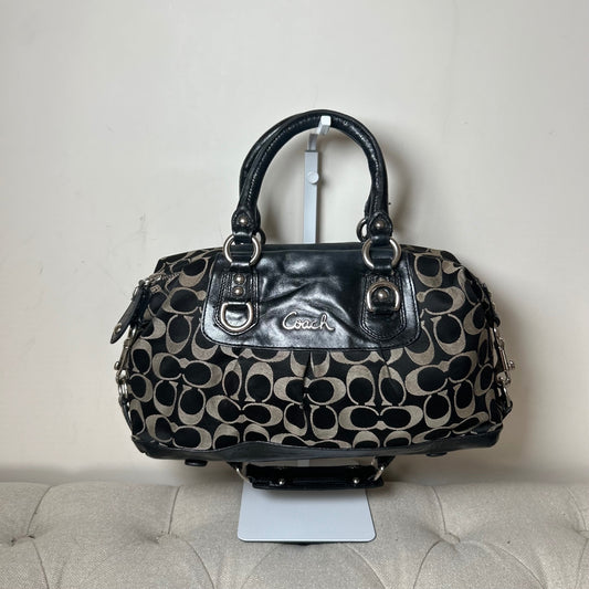 Coach Ashley Black Signature Monogram Convertible Shoulder Bag M1182-F15443