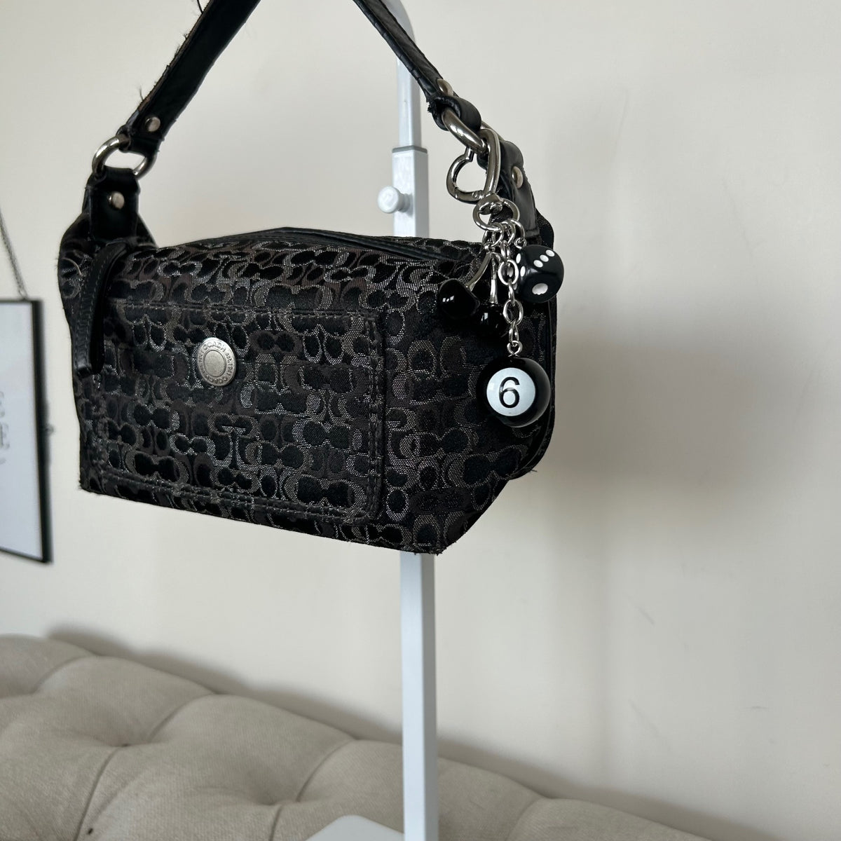 Coach Black Optic Mini Monogram Shoulder Bag G0768-40958