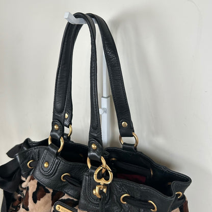 Vintage Y2K Juicy Couture Brown Leopard Print Velour Handbag