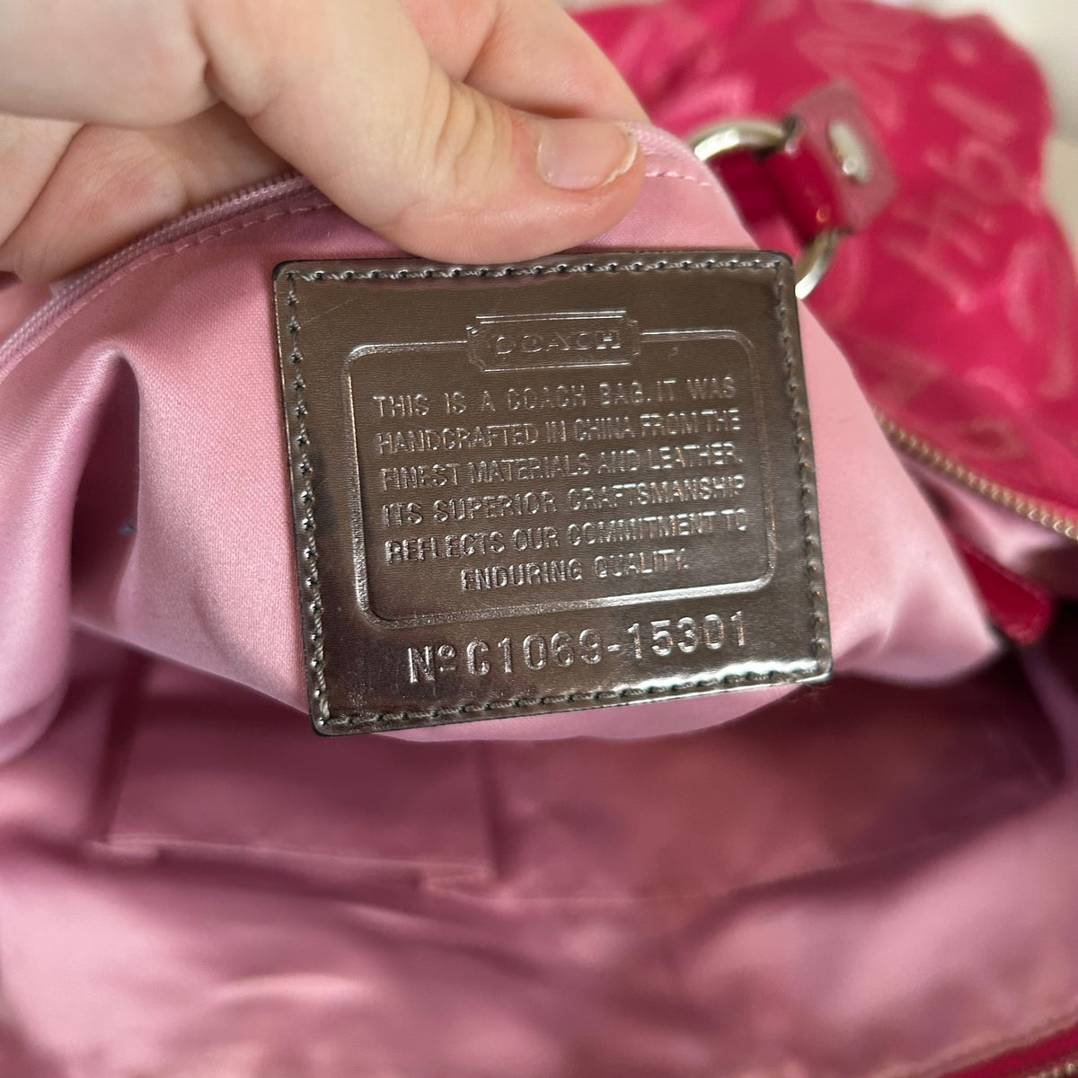 Coach Poppy Neon Pink Shoulder Tote Bag C1069-15301