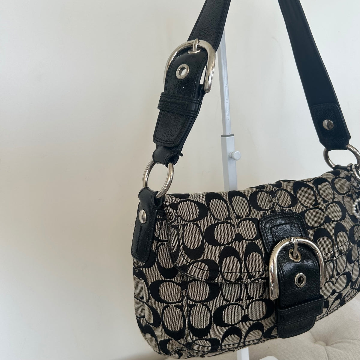 Coach Black Monogram Soho Buckle Shoulder Bag K0867-F13113