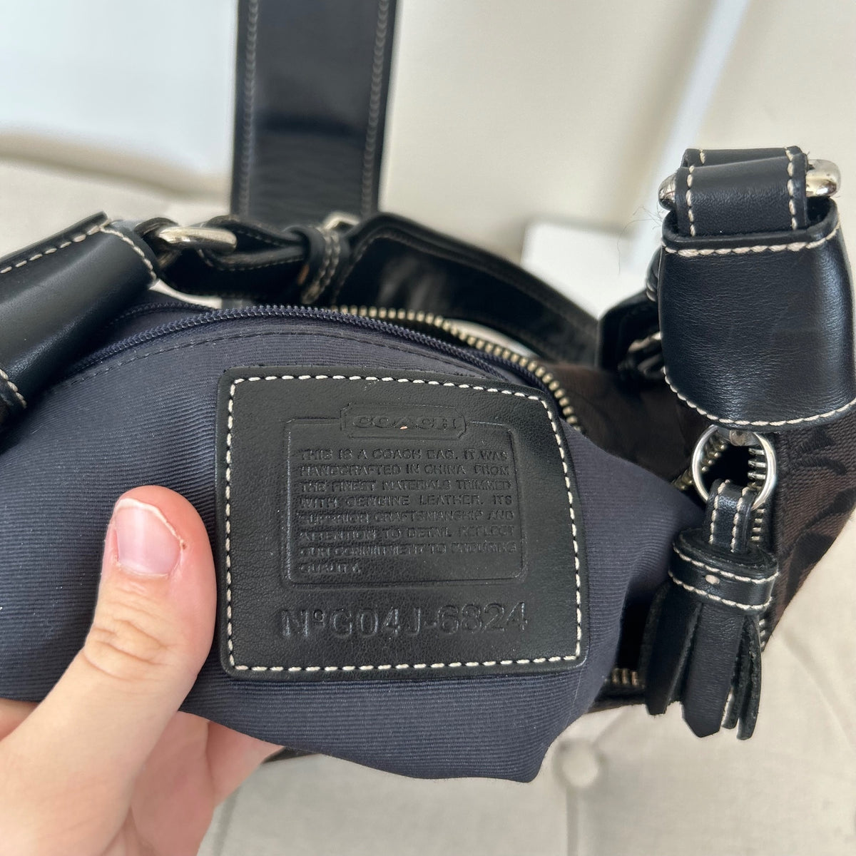 Coach Black Signature Monogram Silver Buckle Soho Shoulder G04J-6824
