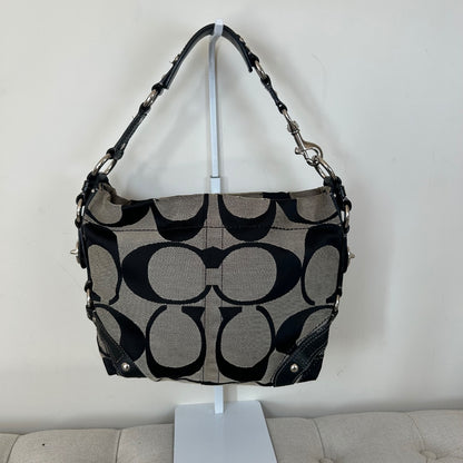 Coach Black Monogram Carly Shoulder Bag G0826-12871