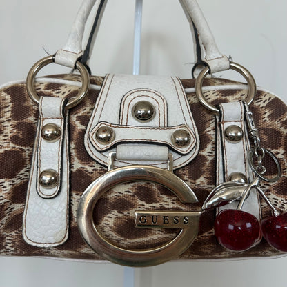 Y2K Guess Cheetah Print Mini Handbag Brown White Trim