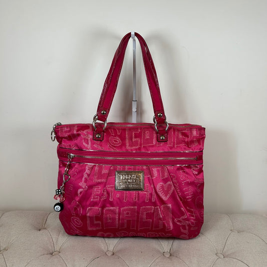 Coach Poppy Neon Pink Shoulder Tote Bag C1069-15301