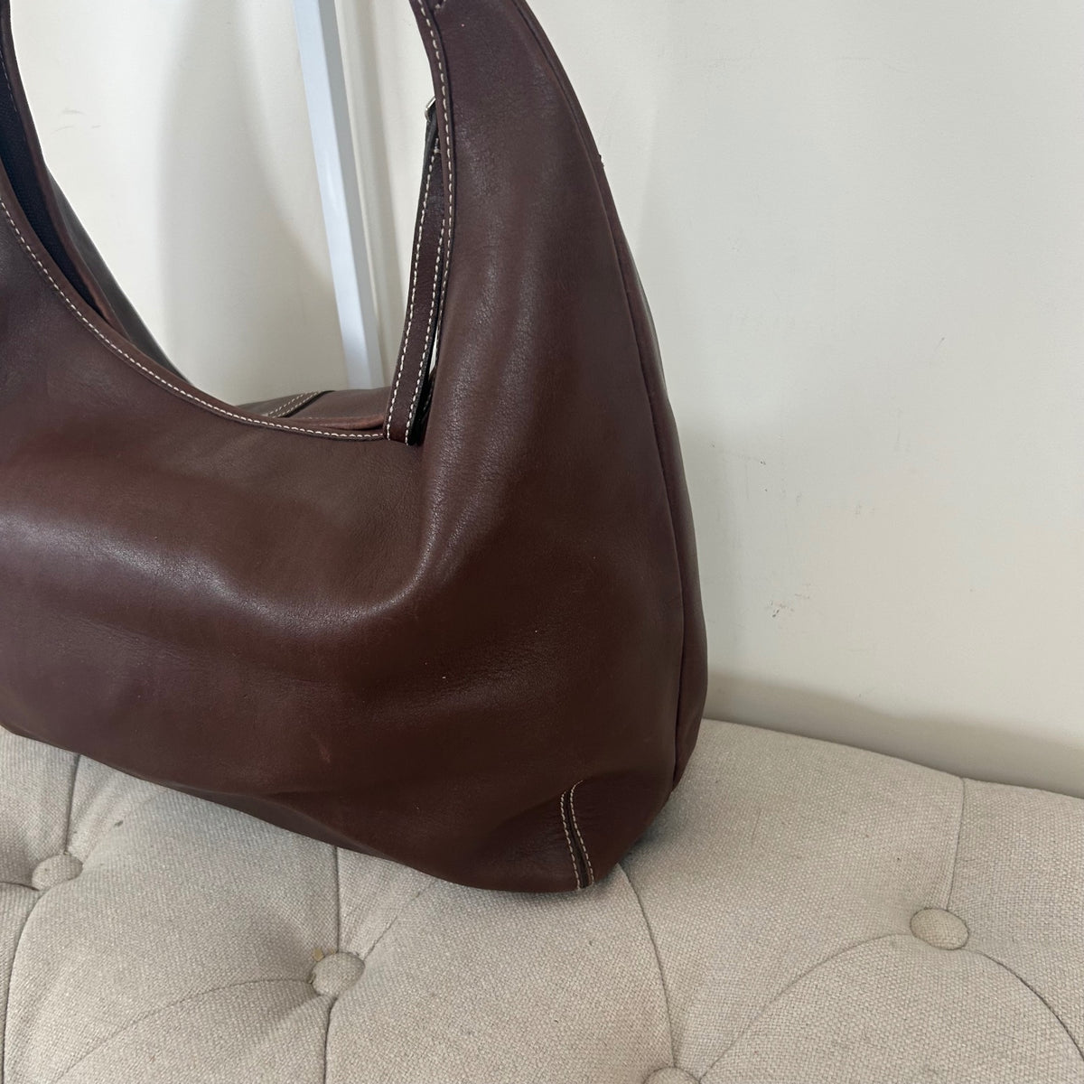 Vintage Brown Leather Ergo Shoulder Bag