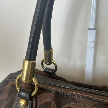 Coach Chocolate Brown Monogram Convertible Shoulder Bag G1082-15342