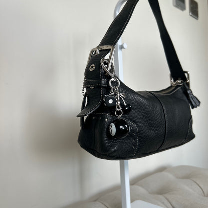 Coach Black Pebbled Leather Baguette Shoulder Bag J04S-5052