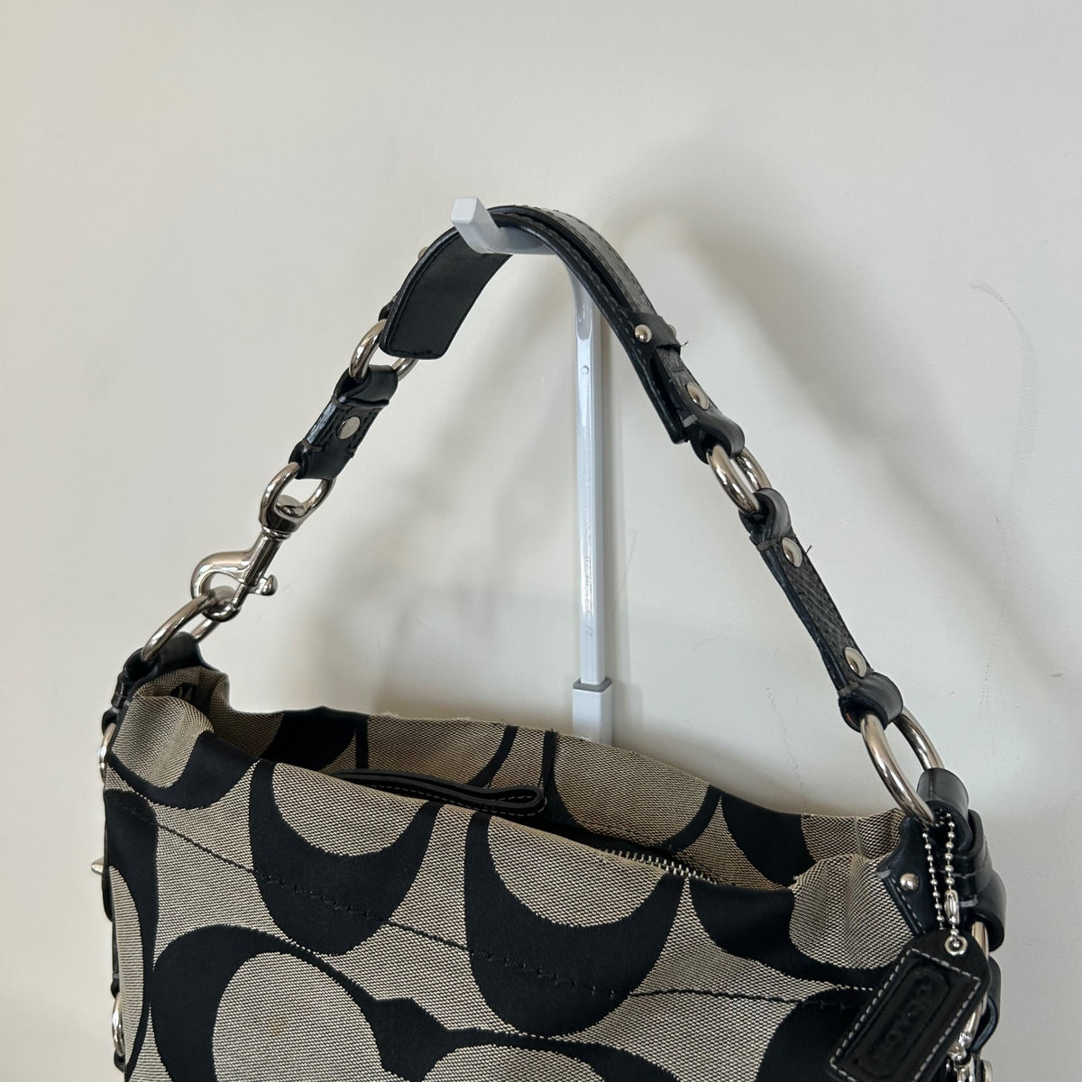 Coach Black Monogram Carly Shoulder Bag G0826-12871
