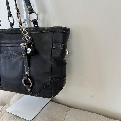 Coach East West Black Leather Shoulder Bag E0882-F12343