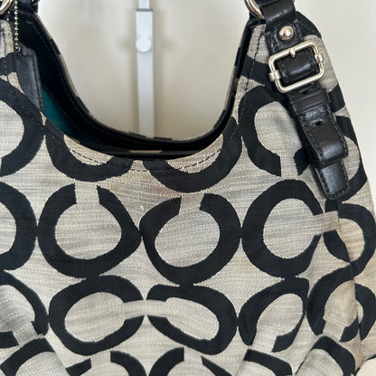 Coach Maggie OP Black & Grey 3 Compartment Shoulder Bag C1120-17020