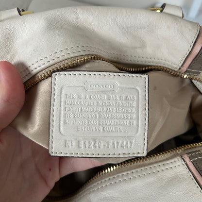 Coach Ashley Beige Monogram Convertible Shoulder Bag E1249-F17447